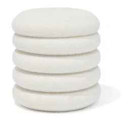 Pouf coffre Clara curly effet laine bouclée blanc Ø40xH40 cm < Gifi Hot