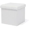 Pouf coffre Clara décor laine bouclée Blanc - L38xP38xH38 cm < Gifi New