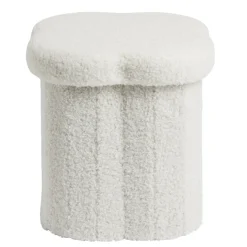 Pouf de rangement 8,8L laine bouclée beige 25x25xH26,5cm < Gifi Outlet