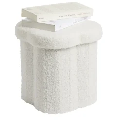 Pouf de rangement 8,8L laine bouclée beige 25x25xH26,5cm < Gifi Outlet