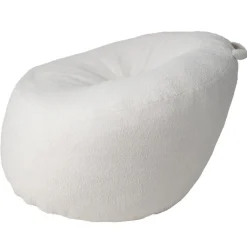 Pouf poire Clara effet laine bouclée blanc Ø92xH61cm