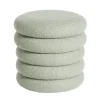 Pouf rond tissu bouclette blanche Ø40xH40cm < Gifi Outlet