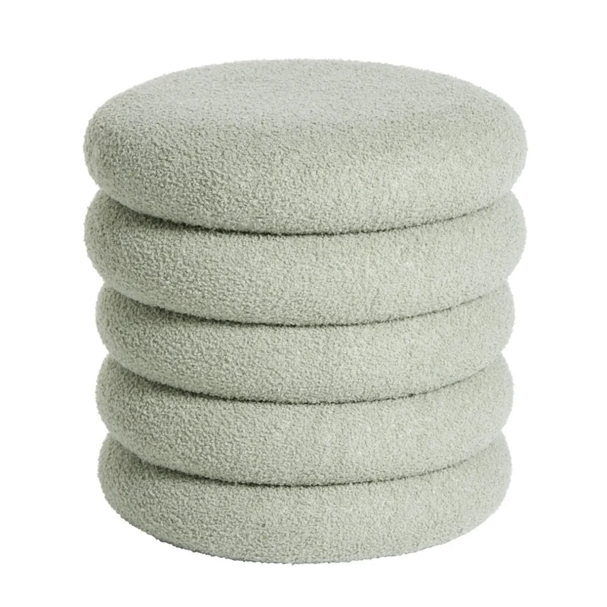 Pouf rond tissu bouclette blanche Ø40xH40cm < Gifi Outlet