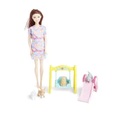 Poupée mannequin Elly's avec fillette et animaux < Gifi New
