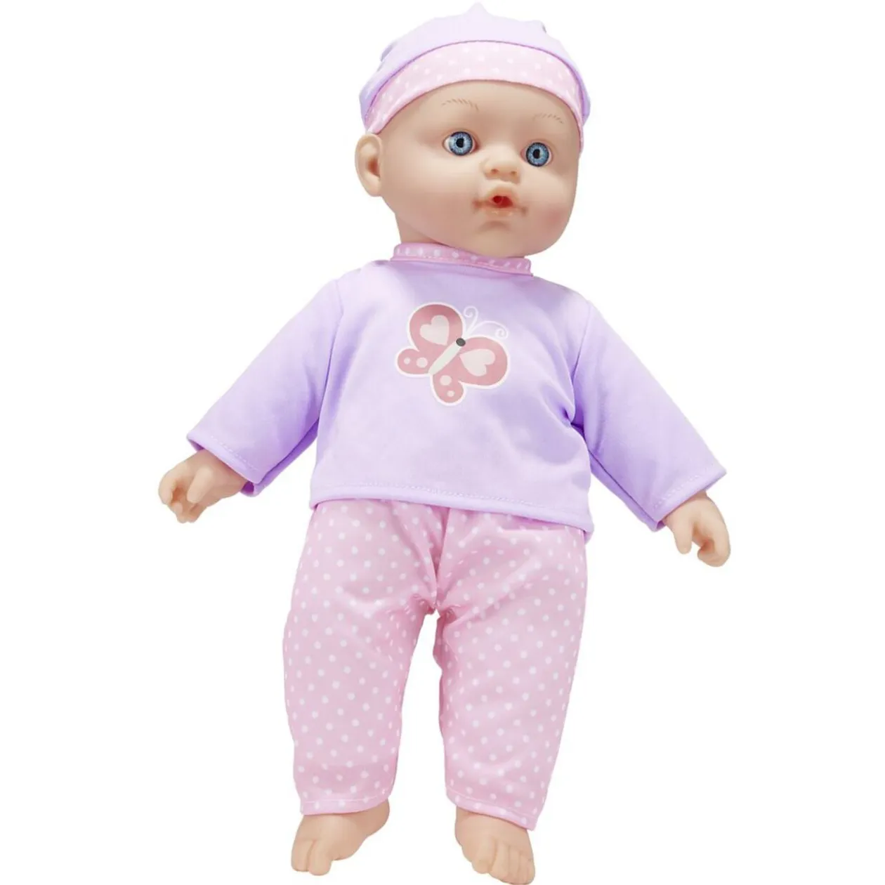 Poupon qui parle rose et violet 6 sons - 2 modèles