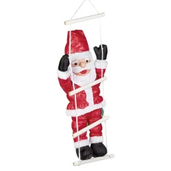 Père Noël gonflable grimpeur sur échelle