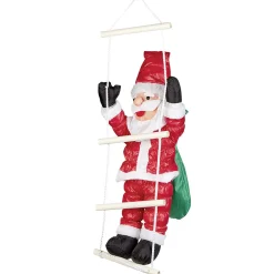Père Noël gonflable grimpeur sur échelle