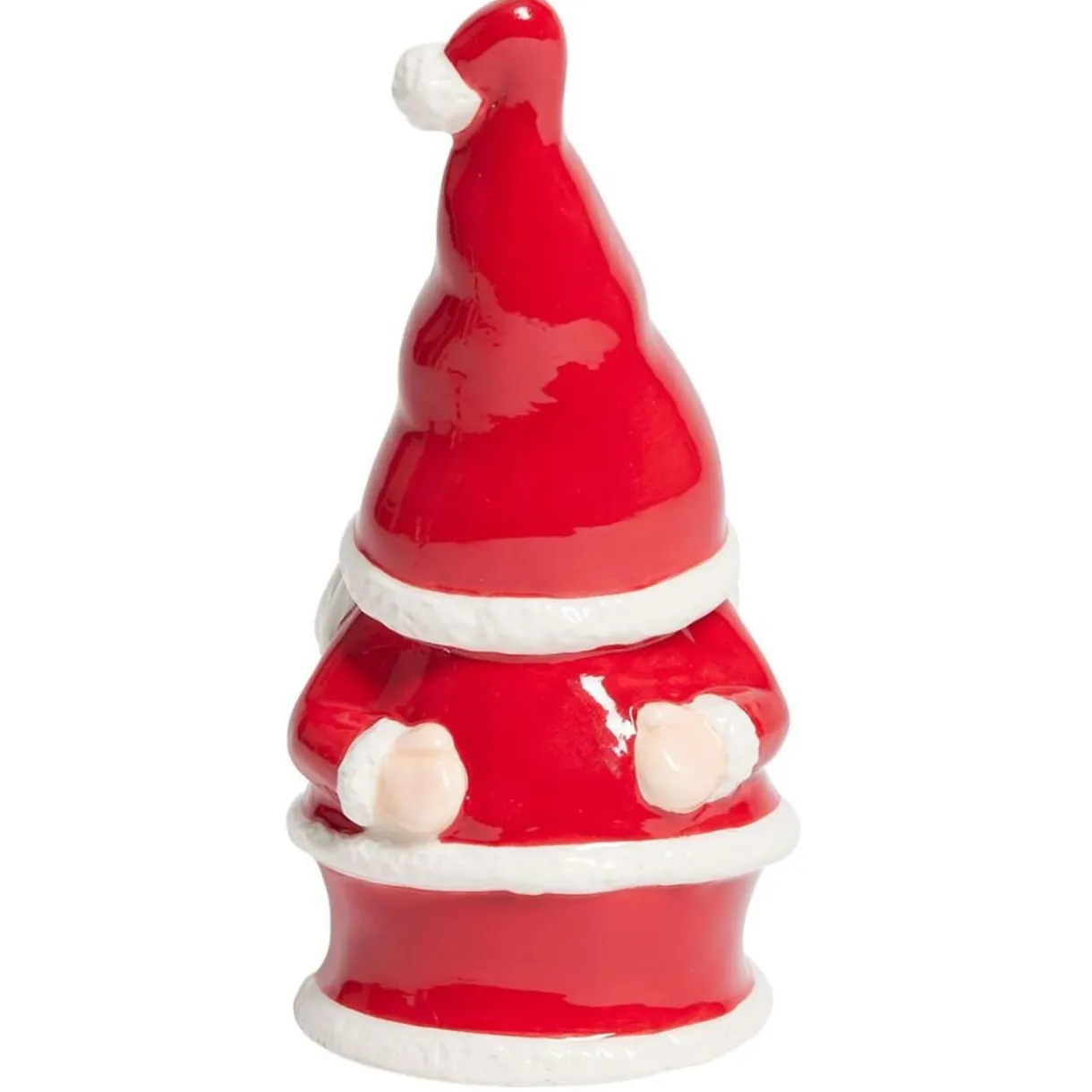 Père Noël lumineux 1LED céramique rouge et blanc H15,5cm < Gifi Sale