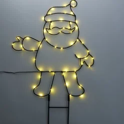 Père Noël à planter lumineux 56LED métal H61cm