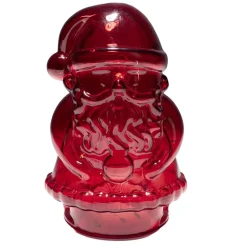 Père Noël à poser LED lumineux en verre rouge 13x11xH20cm < Gifi Outlet