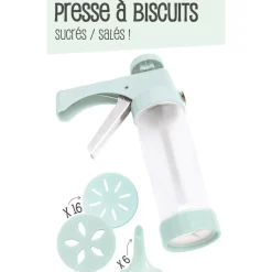 Presse à biscuits sucrés/salés 16 disques et 6 douilles < Gifi Clearance