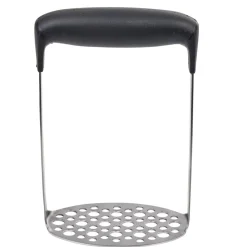 Presse purée en inox et silicone noir