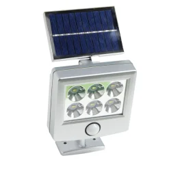 Projecteur de lumière solaire gris 6LED 150lms 10x3xH15,5cm