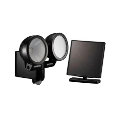 Projecteur LED solaire détecteur de mouvement 2 spots ronds
