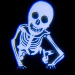 Projecteur lumineux Halloween squelette dansant 11x11,5x18cm