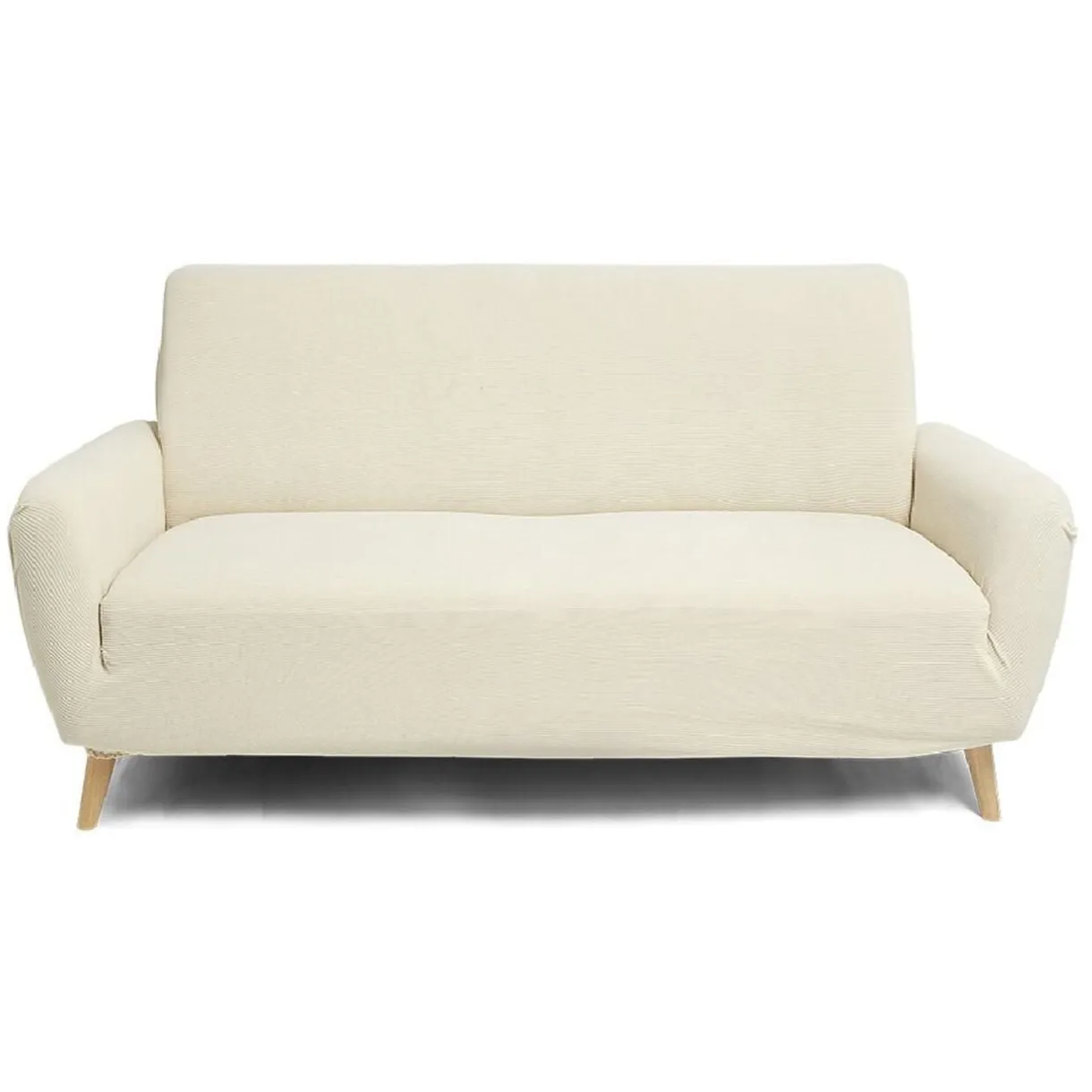 Protège canapé extensible 2 places L145-185cm velours côtelé beige < Gifi New