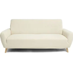 Protège canapé extensible 3 places L195-230cm velours côtelé noir