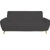 Protège canapé extensible 3 places L195-230cm velours côtelé gris foncé