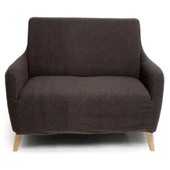 Protège fauteuil extensible L90-145cm effet laine bouclée gris foncé < Gifi Outlet