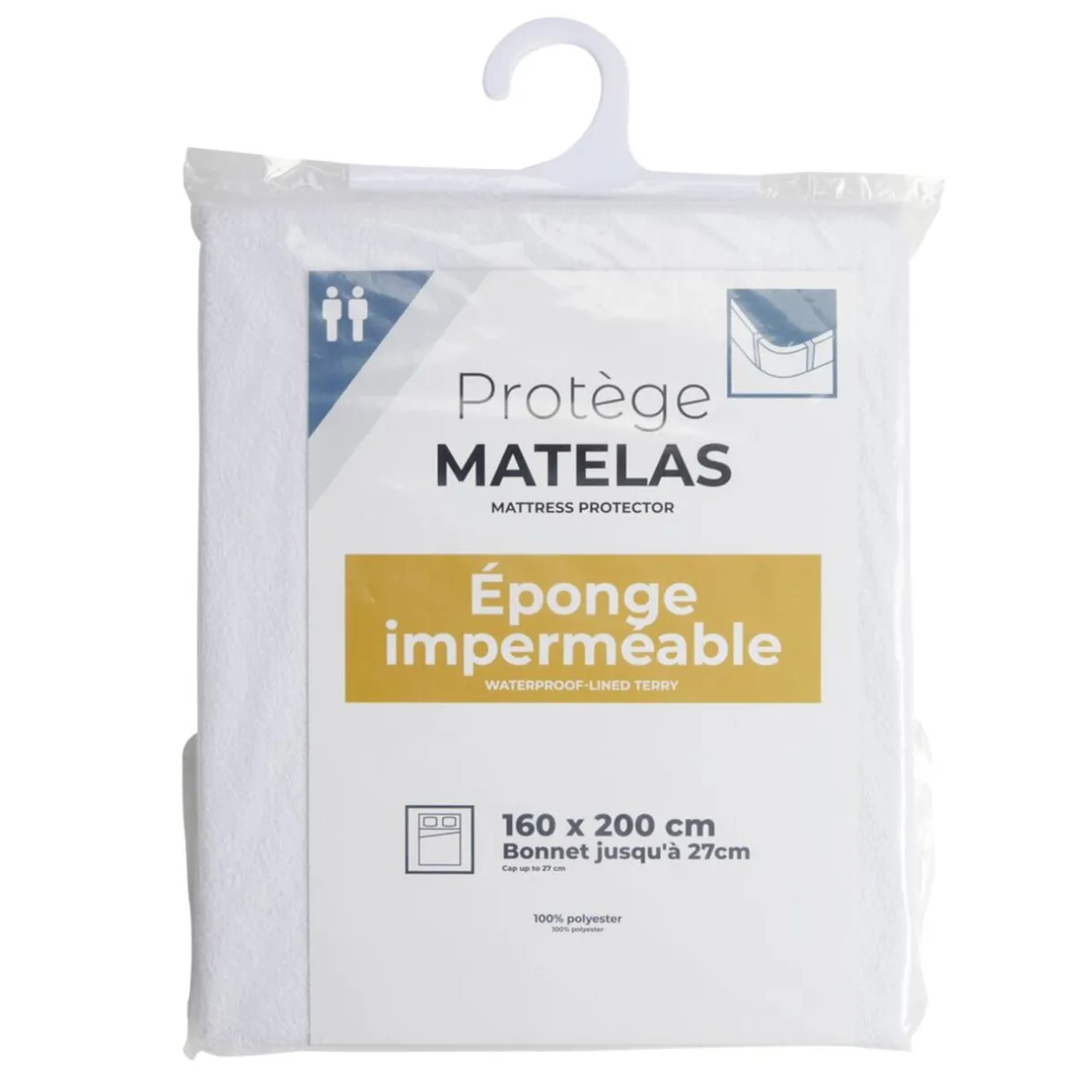 Protège matelas blanc imperméable 160x200cm < Gifi Clearance