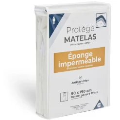 Protège-matelas imperméable antibactérien polyester bambou 90x190cm < Gifi Best