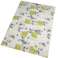 Protège table imprimé fleur galet Zen vert 140 cm