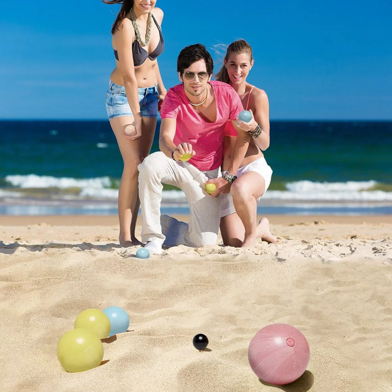Pétanque de plage multicolore