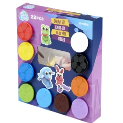 Pâte à modeler x10 pots 55g et 12 moules plastique