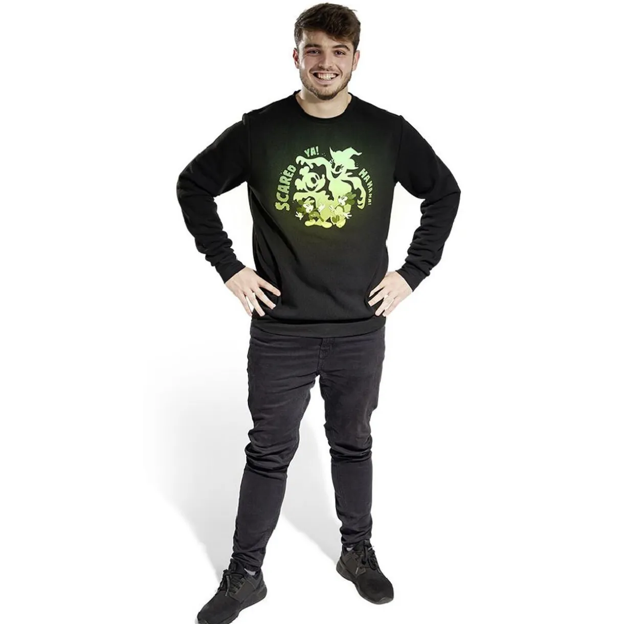 Pull adulte Disney Halloween Mickey phosphorescent - Taille L < Gifi Online
