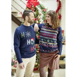 Pull de Noël adulte tricot Ho Ho Ho S/M ou L/XL