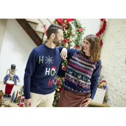 Pull de Noël adulte tricot motif traditionnel S/M ou L/XL