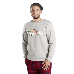 Pull de Noël homme voiture rennes et Père Noël - M/L/XL