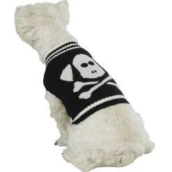 Pull motif tête de mort déguisement Halloween pour chien Taille M
