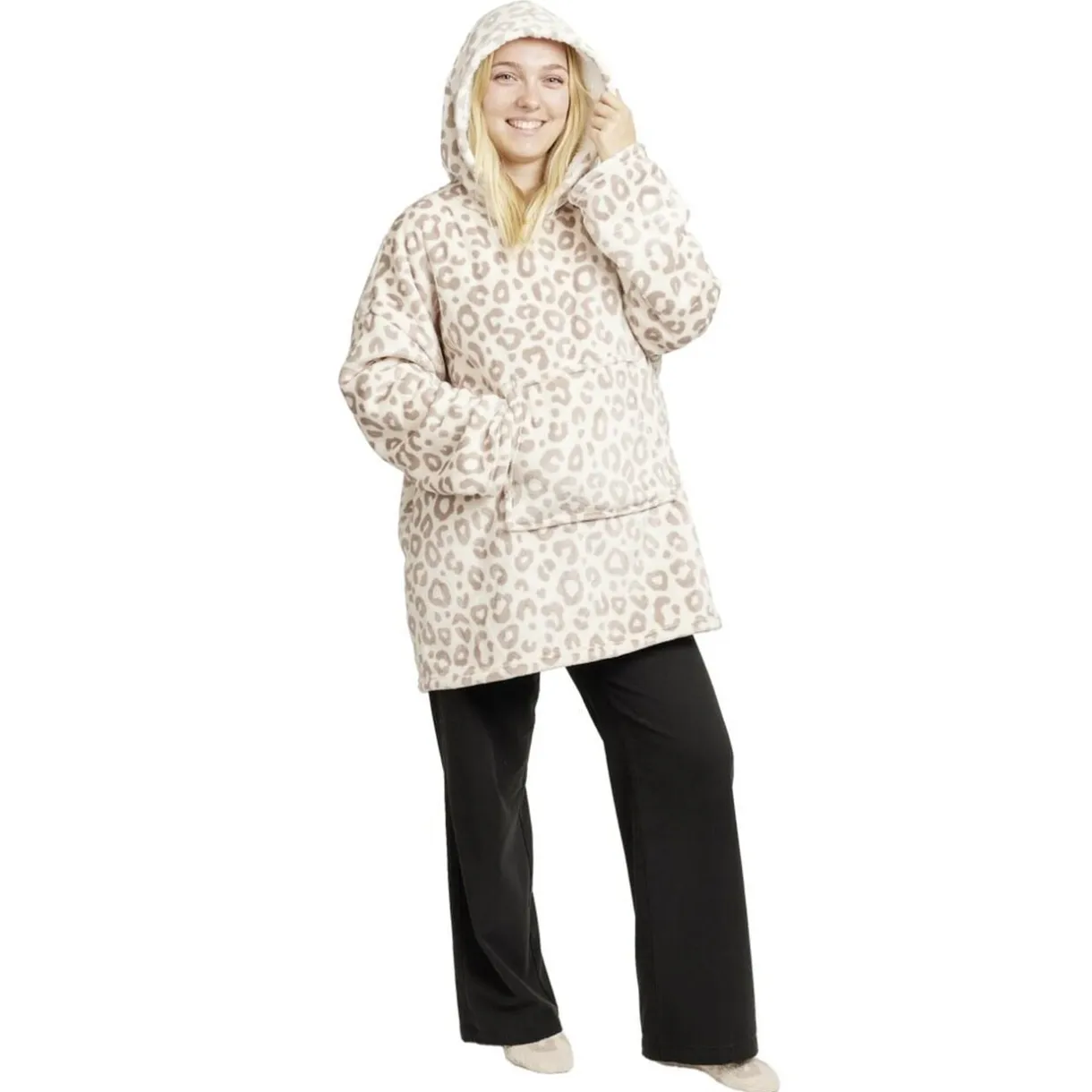 Pull plaid à capuche 70xH80cm avec chaussettes assorties motif fun (2 modèles) < Gifi Discount
