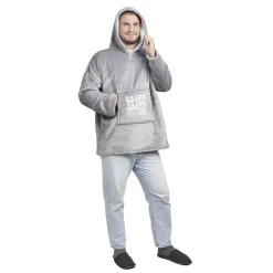 Pull plaid à capuche 70xH80cm avec chaussettes assorties motif fun (2 modèles) < Gifi Discount