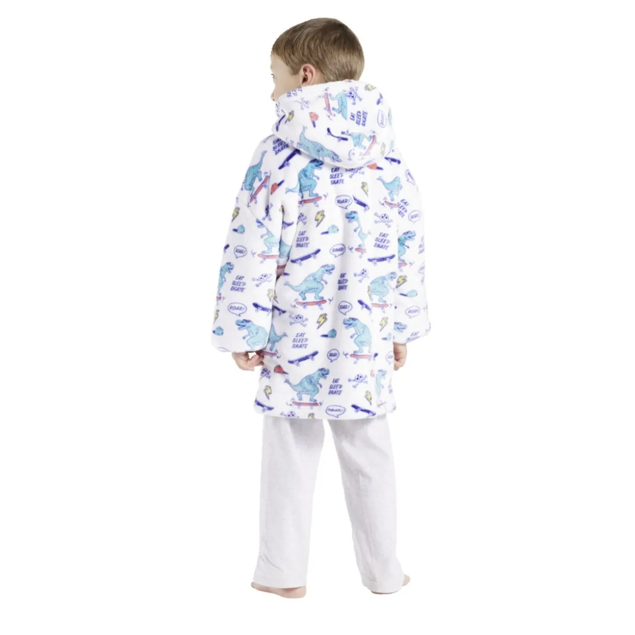 Pull plaid enfant motif renne ou dinosaure Taille unique - 2 modèles