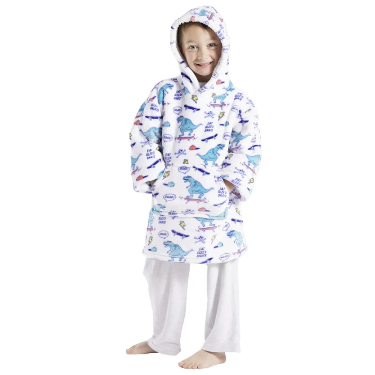 Pull plaid enfant motif renne ou dinosaure Taille unique - 2 modèles