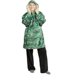 Pull plaid Noël adulte à capuche rouge et vert 70xH80cm (4 modèles) < Gifi Outlet