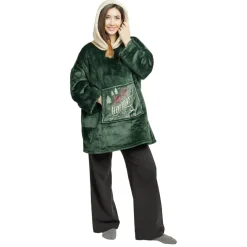 Pull plaid Noël adulte à capuche rouge et vert 70xH80cm (4 modèles) < Gifi Outlet