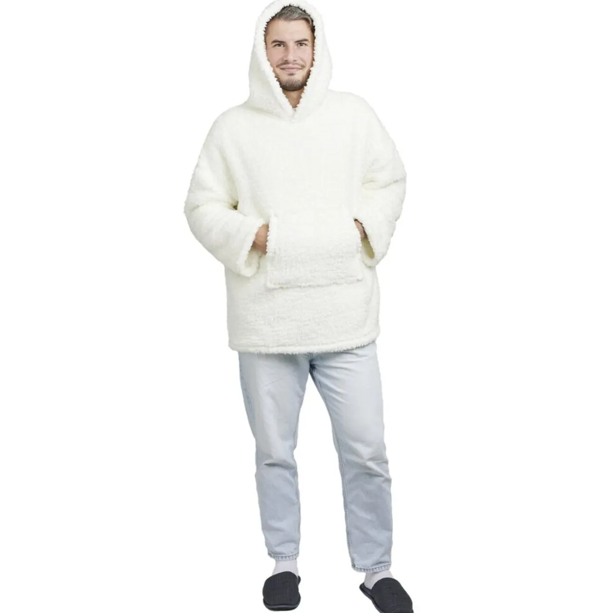 Pull plaid teddy adulte à capuche 70xH80cm (2 modèles)
