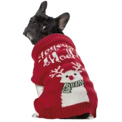 Pull renne de Noël pour chien avec pompon taille S < Gifi Best