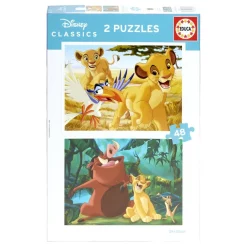 Puzzle enfant x2 Disney Le roi lion 48 pièces recto-verso < Gifi