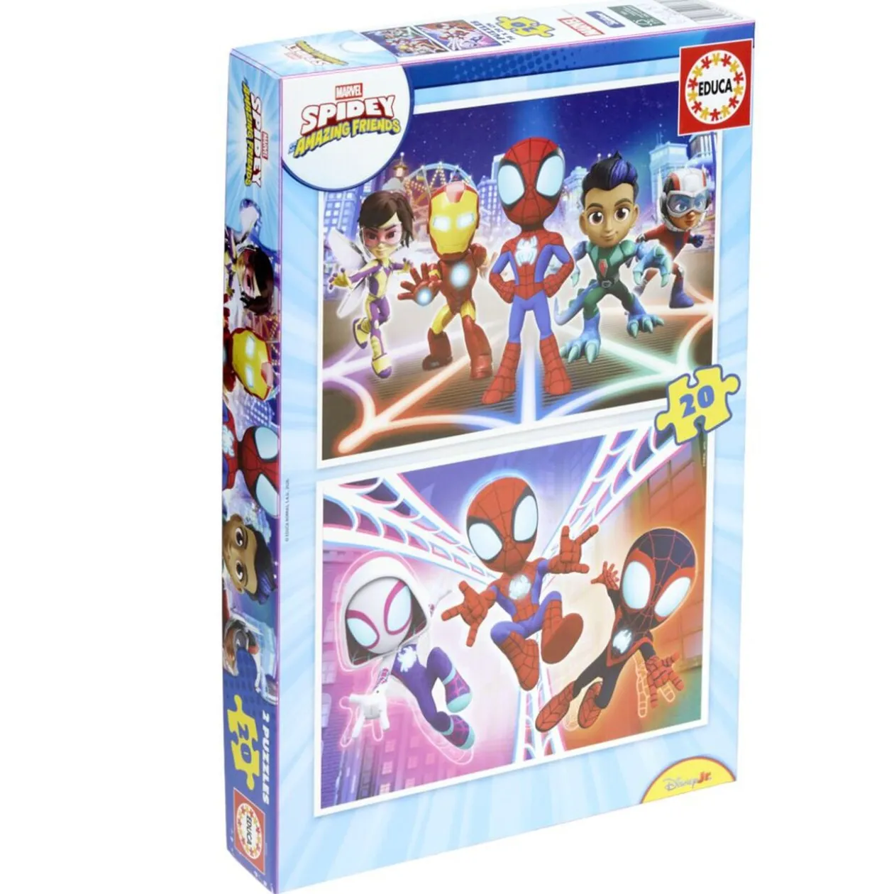 Puzzle enfant x2 Spidey 20 pièces recto-verso
