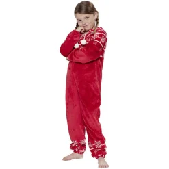 Pyjama combinaison de Noël enfant rouge blanc