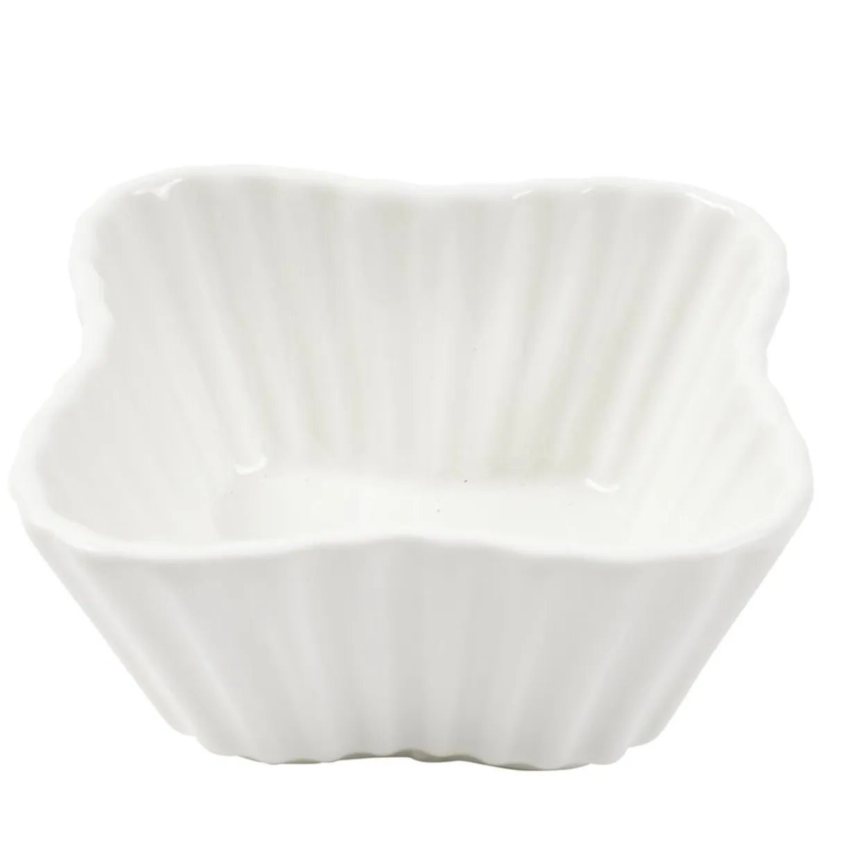 Ramequin carré céramique contour texturé blanc 7,5x7,5xH3,5cm < Gifi New