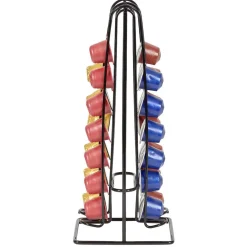 Range capsules de café en métal noir