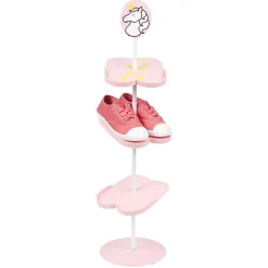 Range chaussure licorne 3 paires 3 niveaux rose et blanc