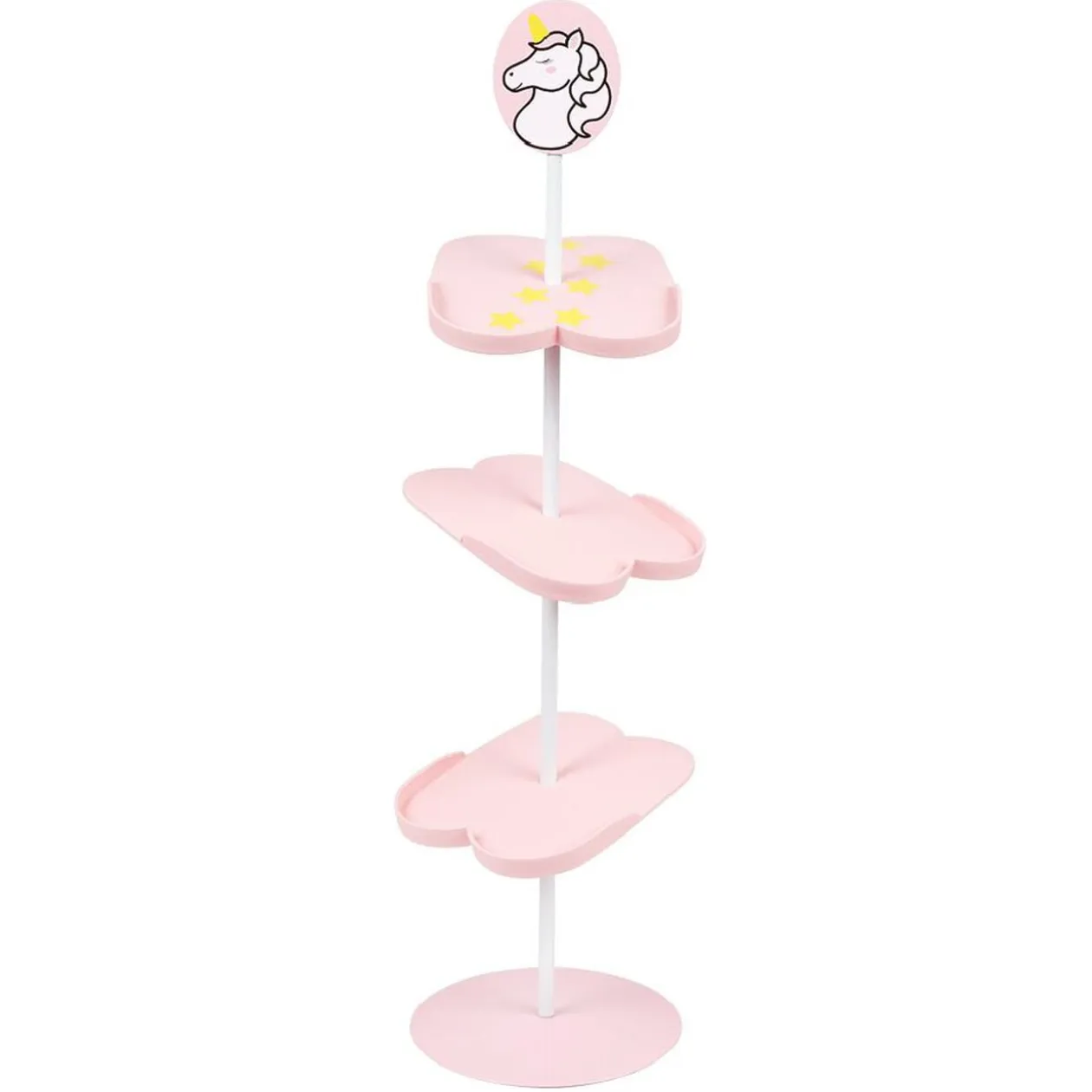 Range chaussure licorne 3 paires 3 niveaux rose et blanc