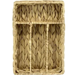 Range-couverts 4 compartiments jacinthe d'eau tressée naturelle 34x24xH5,5cm