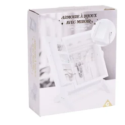 Rangement bijoux petite armoire sur pied avec miroir H29cm